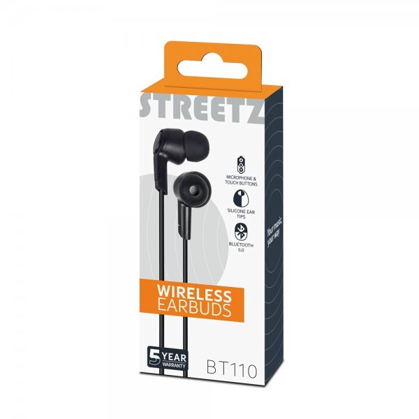 Streetz Hörlurar BT110 Wireless Earbuds Svart