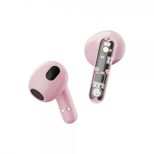 Streetz Hörlurar T150 Transparent True Wireless Earbuds Rosa