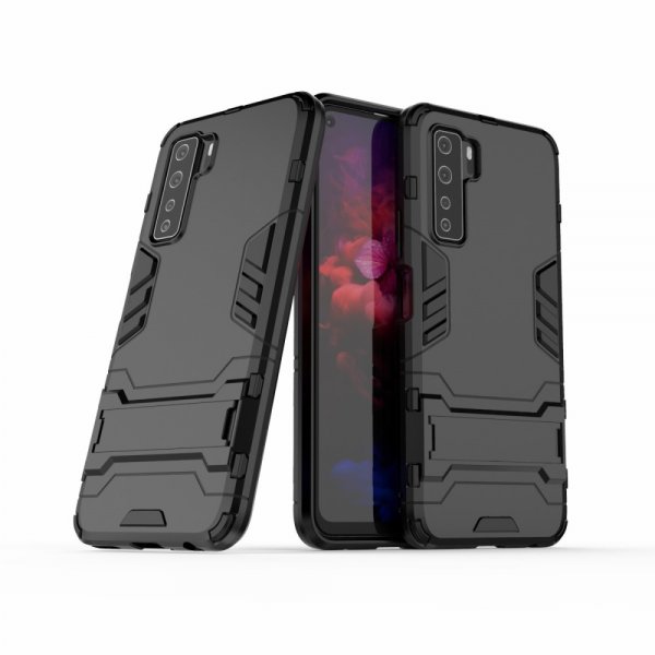 Huawei P40 Lite 5G Skal Armor Stativfunktion Svart