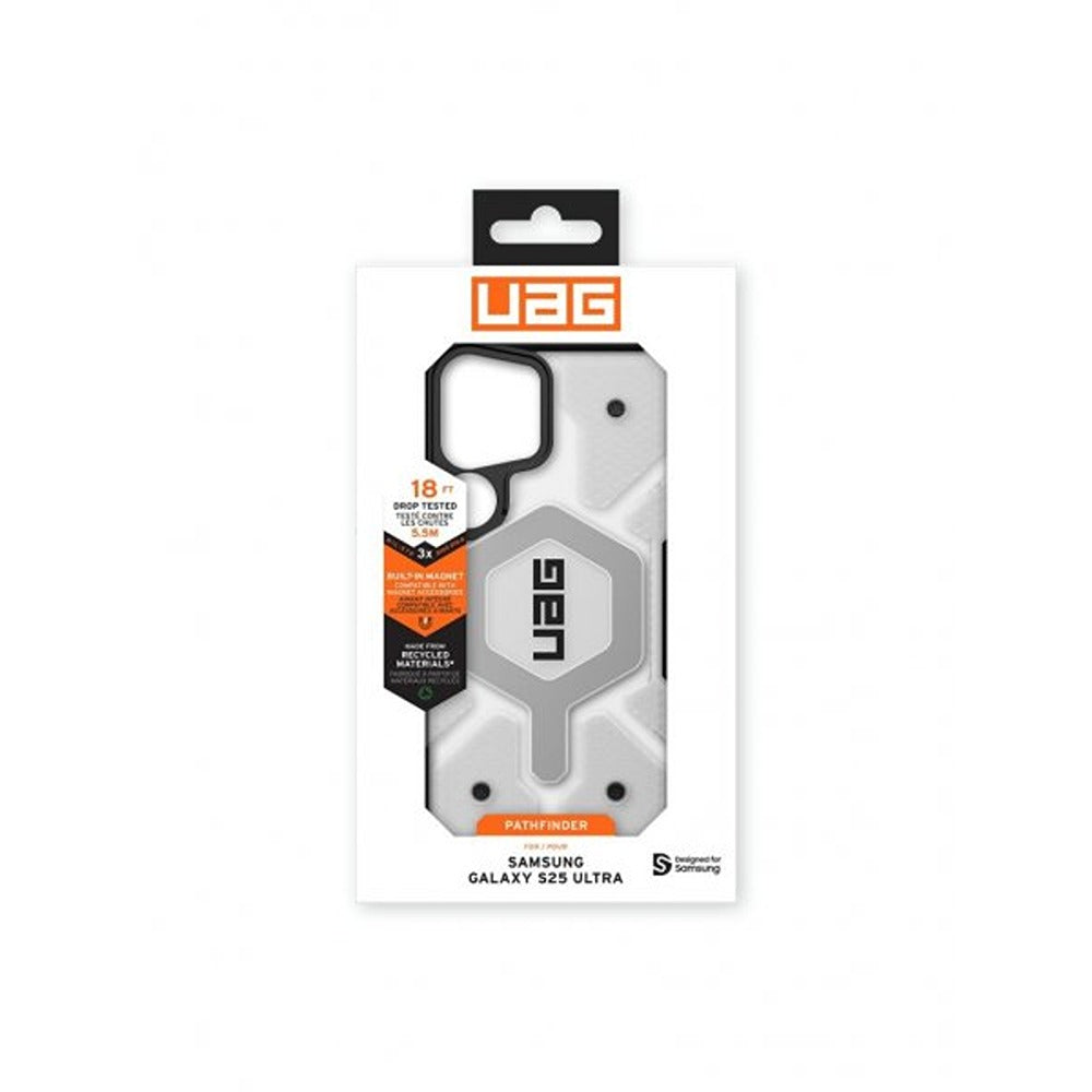 Urban Armor Gear (UAG) Samsung Galaxy S25 Ultra Skal Pathfinder Clear MagSafe Ice/Silver