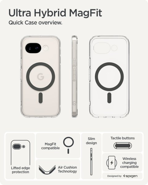 Spigen Google Pixel 10a Skal Ultra Hybrid MagFit Clear Graphite