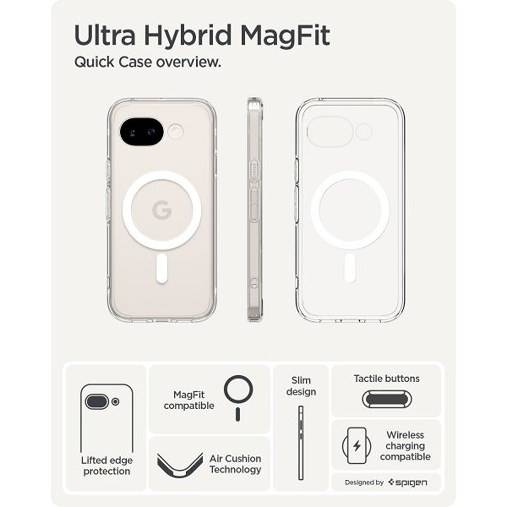 Spigen Google Pixel 10a Skal Ultra Hybrid MagFit Clear White