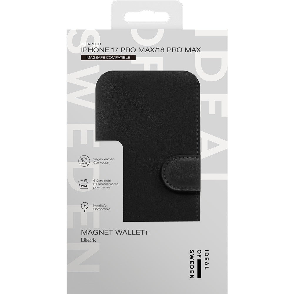 Ideal of Sweden iPhone 17 Pro Max/iPhone 18 Pro Max Fodral Magnet Wallet+ MagSafe Svart