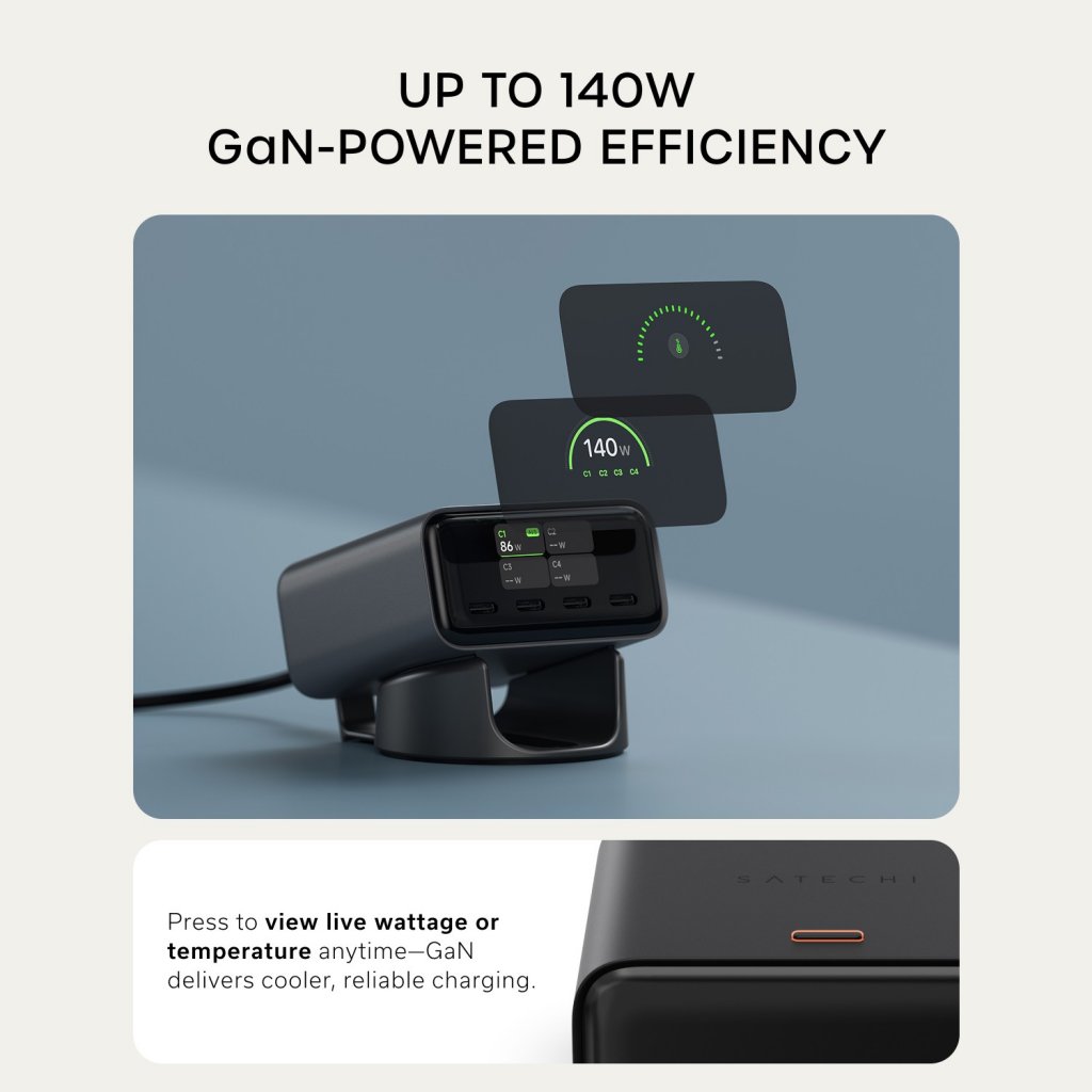 Satechi ChargeView 140W Skrivbordsladdare Space Black