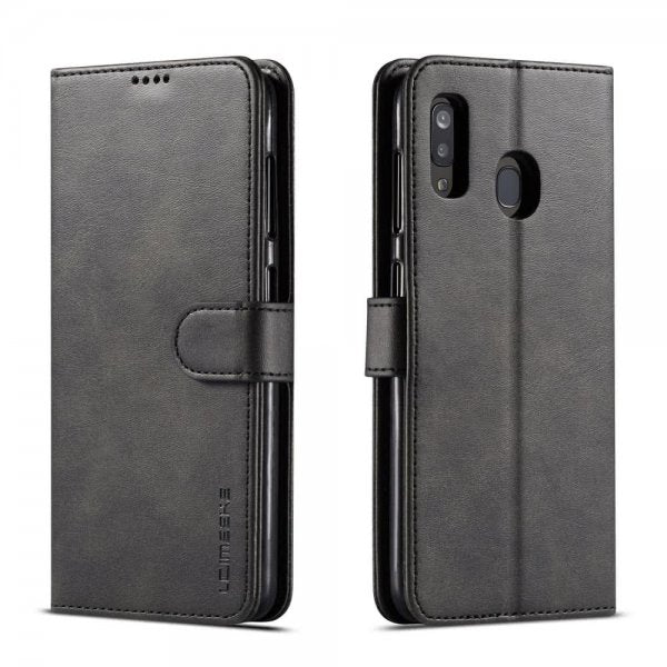 Lc.Imeeke Samsung Galaxy A20E Plånboksfodral Kortfack Stativfunktion Svart