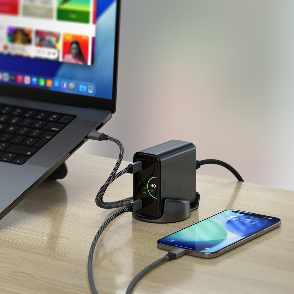 Satechi ChargeView 140W Skrivbordsladdare Space Black