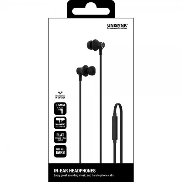 Unisynk Trådade In-Ear Hörlurar 3.5mm Svart