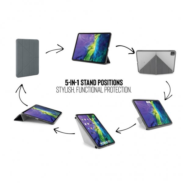 Pipetto iPad Pro 11 (gen 2/3/4) Origami Fodral Grå