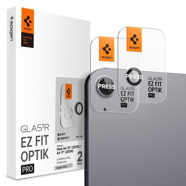 Spigen iPad Air 11 (M2/M3/M4)/iPad Air 13 (M2/M3/M4) Kameraskydd GLAS.tR EZ Fit Optik Pro Space Grey