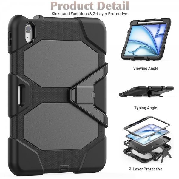 iPad Air 11 (M2/M3/M4) Skal Heavy Duty Armor Svart