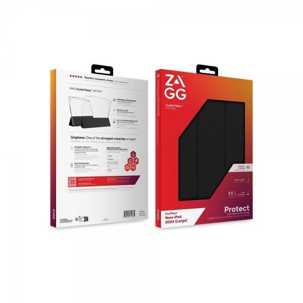 ZAGG iPad Air 13 (M2/M3) Fodral Crystal Palace Folio Svart Transparent
