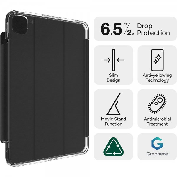 ZAGG iPad Pro 11 (M4/M5) Fodral Crystal Palace Folio Svart Transparent