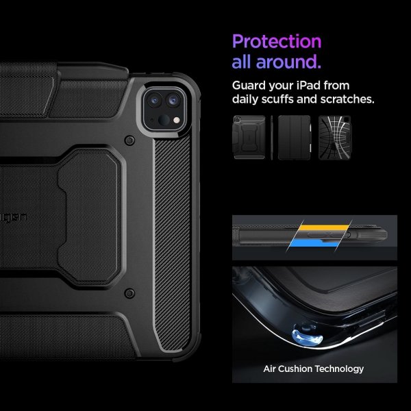 Spigen iPad Pro 11 (M4/M5) Fodral Rugged Armor Pro Svart