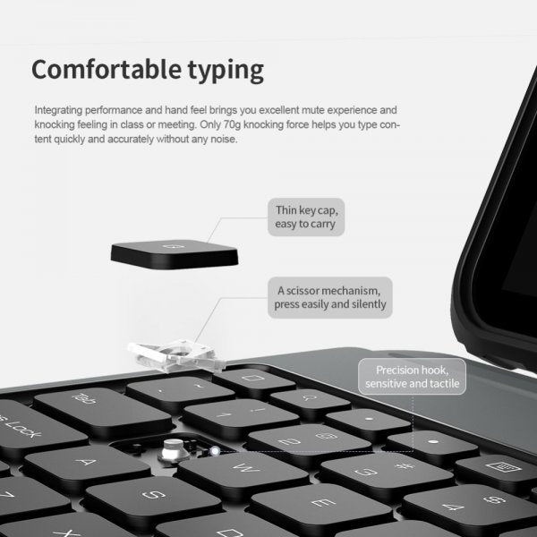 Nillkin iPad Pro 12.9 (gen 4/5/6) Fodral Bluetooth Combo Keyboard Case Svart