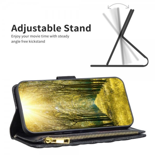 iPhone 11 Fodral Rombmönster Dragkedja Svart