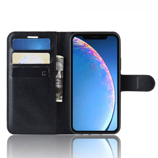 iPhone 11 Fodral Litchi Svart