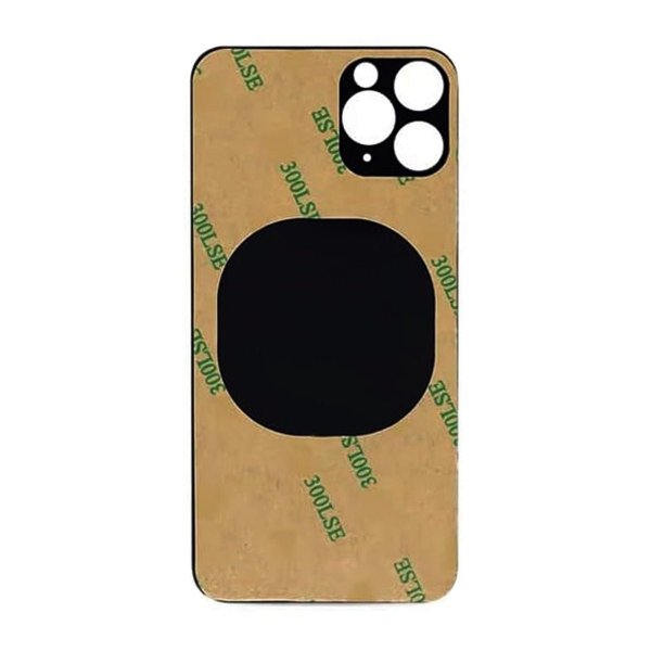 IPhone 11 Pro Max Baksida Glas med Självhäftande tejp - Svart