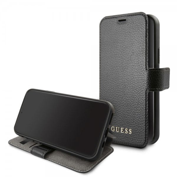 Guess iPhone 11 Pro Max Fodral Lädertextur Svart