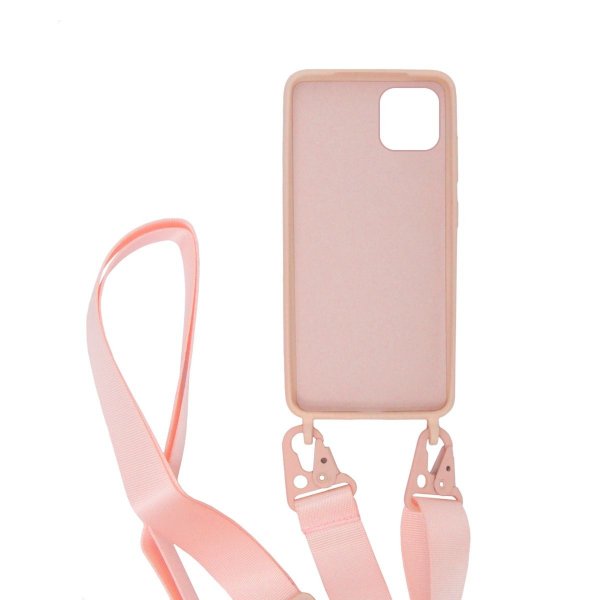 iPhone 11 Pro Max Skal Silikon med Halsband Rosa