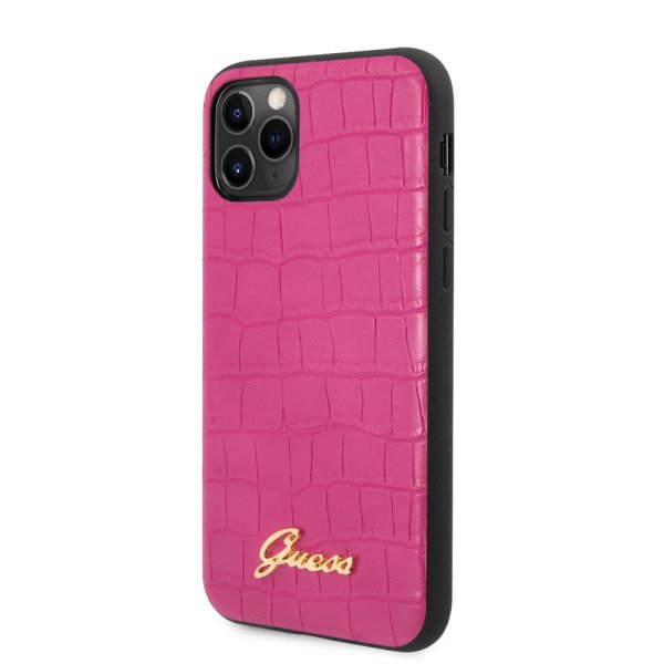 Guess iPhone 11 Pro Max Skal Croco Rosa