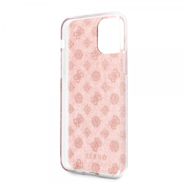 Guess iPhone 11 Pro Max Skal Glitter Hearts Rosa