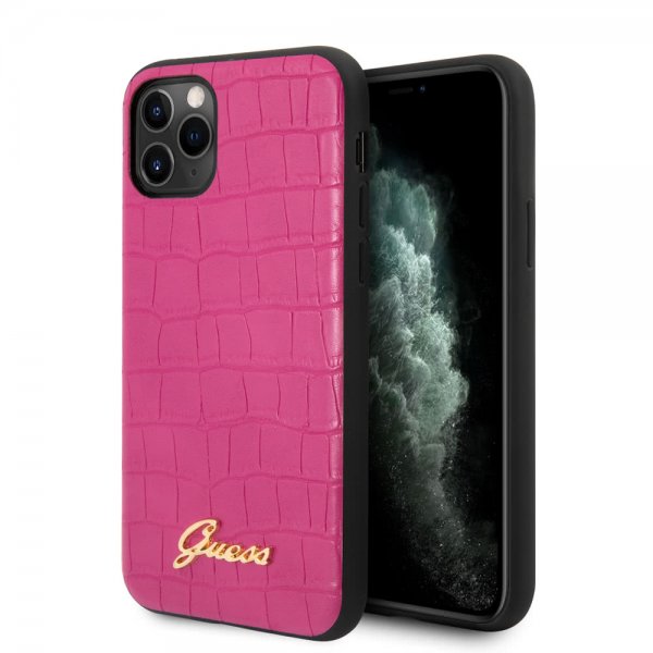 Guess iPhone 11 Pro Skal Croco Rosa