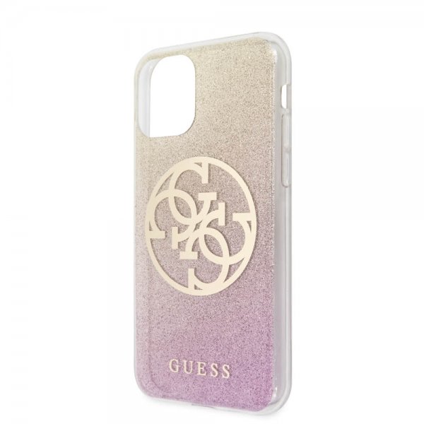 Guess iPhone 11 Pro Skal Glitter Circle Roseguld
