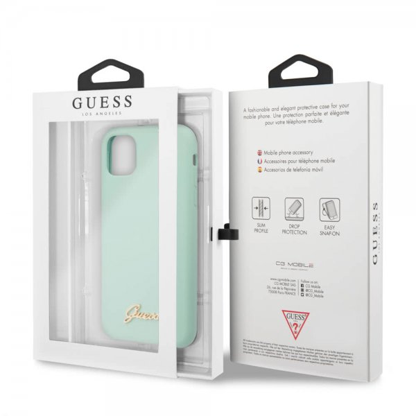 Guess iPhone 11 Pro Skal Silicone Cover Vintage Grön