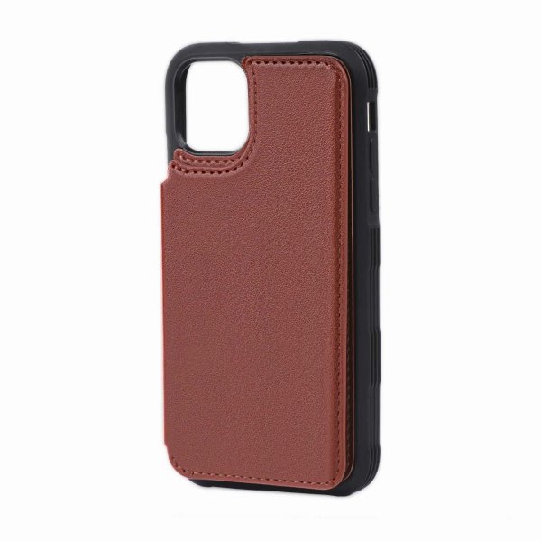 iPhone 11 Pro Skal Utfällbar Korthållare Brun