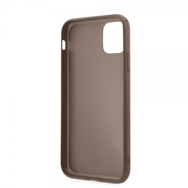 Guess iPhone 11 Skal Double Cardslot Metal Triangle Brun