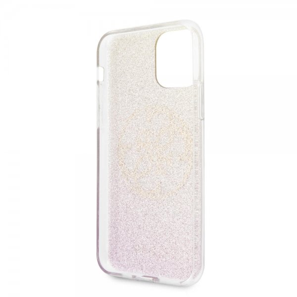 Guess iPhone 11 Skal Glitter Circle Roseguld