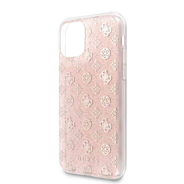 Guess iPhone 11 Skal Glitter Hearts Rosa