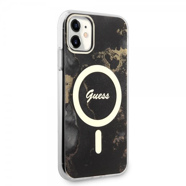 Guess iPhone 11 Skal Golden Marble MagSafe Svart