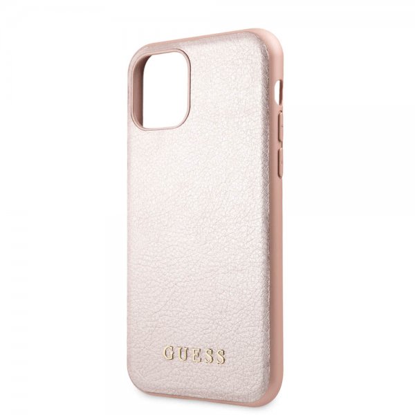 Guess iPhone 11 Skal Lädertextur Roseguld