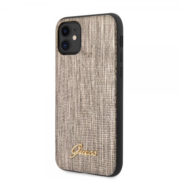 Guess iPhone 11 Skal Lizard Guld