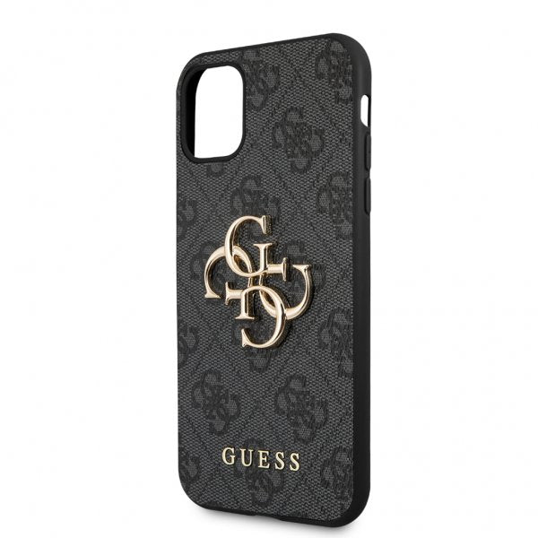 Guess iPhone 11 Skal Metal Logo Grå