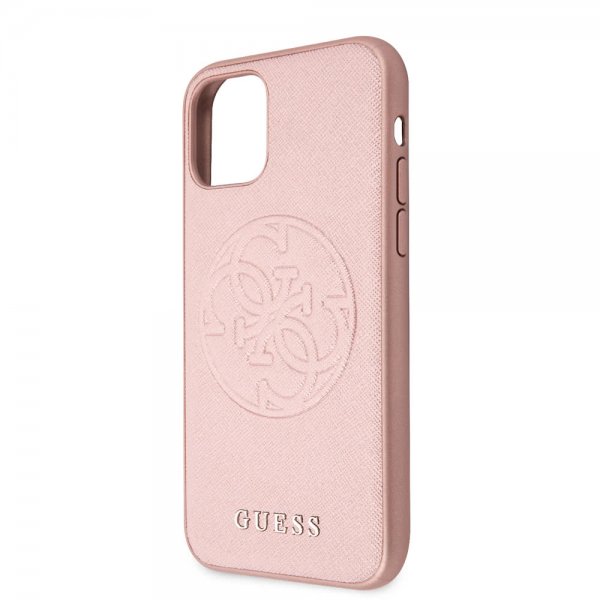 Guess iPhone 11 Skal Saffiano Cover Roseguld