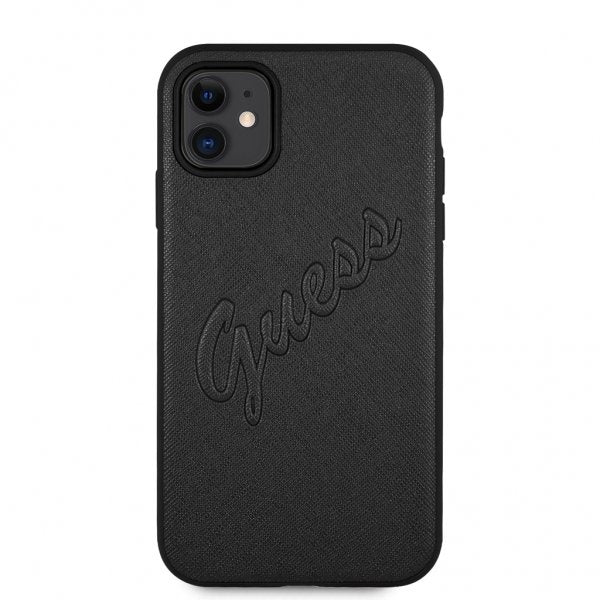 Guess iPhone 11 Skal Saffiano Vintage Script Svart