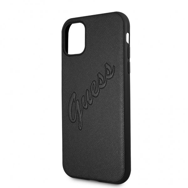 Guess iPhone 11 Skal Saffiano Vintage Script Svart