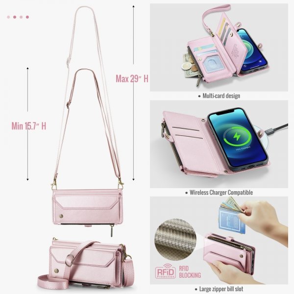 CaseMe iPhone 12/iPhone 12 Pro Fodral C36 Series Rosa