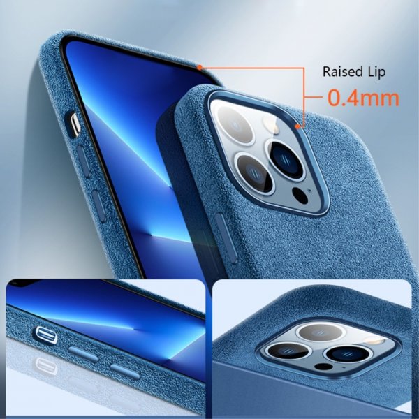 iPhone 12/iPhone 12 Pro Skal Alcantara MagSafe Grå