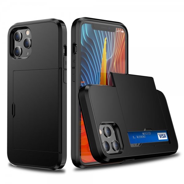 iPhone 12/iPhone 12 Pro Skal Card Slide Svart