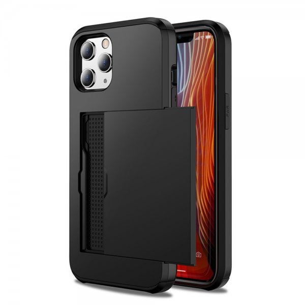 iPhone 12/iPhone 12 Pro Skal Card Slide Svart