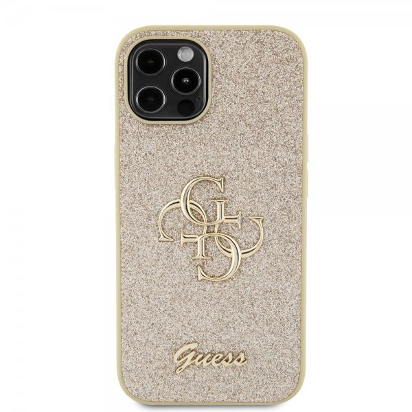 Guess iPhone 12/iPhone 12 Pro Skal Fixed Glitter Guld