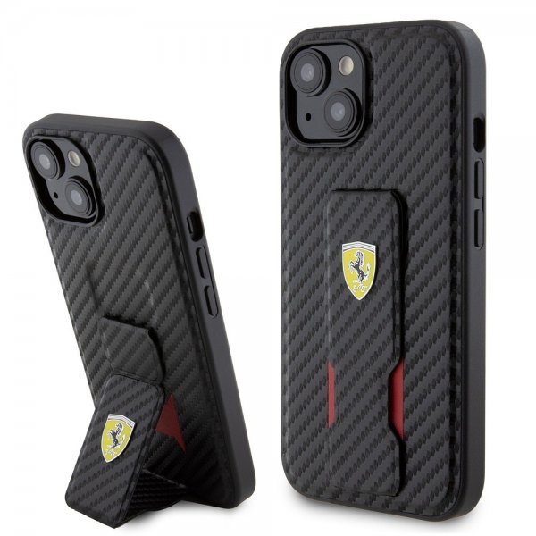 Ferrari iPhone 12/iPhone 12 Pro Skal Grip Stand Function Svart