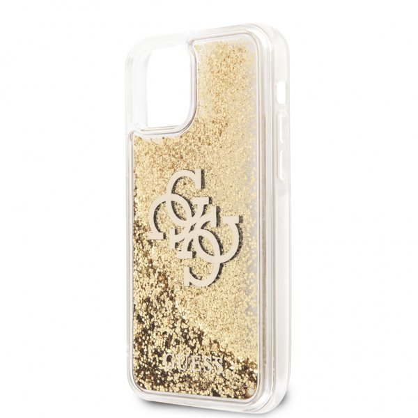 Guess iPhone 12/iPhone 12 Pro Skal Liquid Glitter Guld Klar