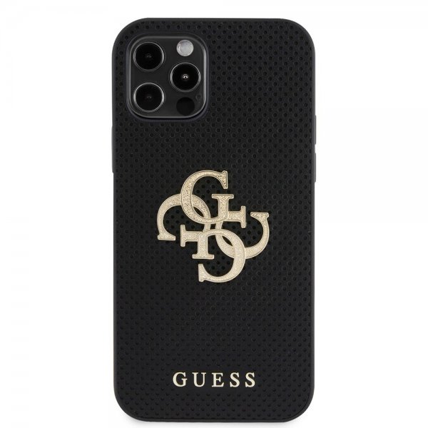 Guess iPhone 12/iPhone 12 Pro Skal Perforated Glitter Svart