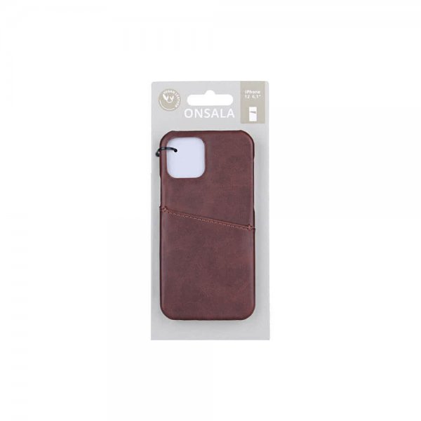 Onsala iPhone 12/iPhone 12 Pro Skal med Kortfack Brun