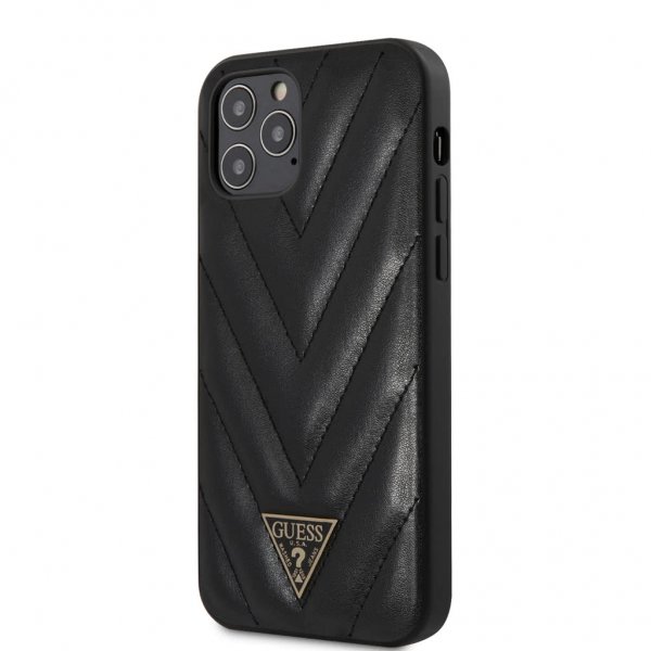 Guess iPhone 12/iPhone 12 Pro Skal V Quilted Svart