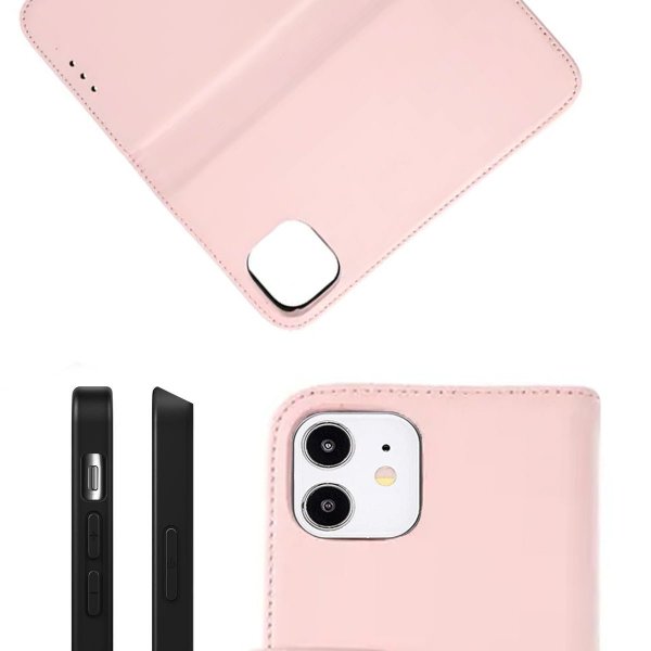Rvelon iPhone 12 Mini Fodral Äkta Läder Rosa